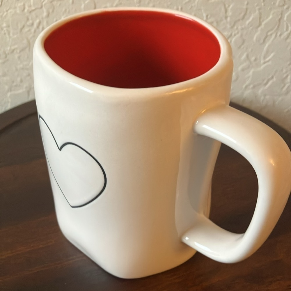 Rae Dunn: White/ Red interior Valentine Heart Mug- Coffee/Tea - Picture 12 of 16